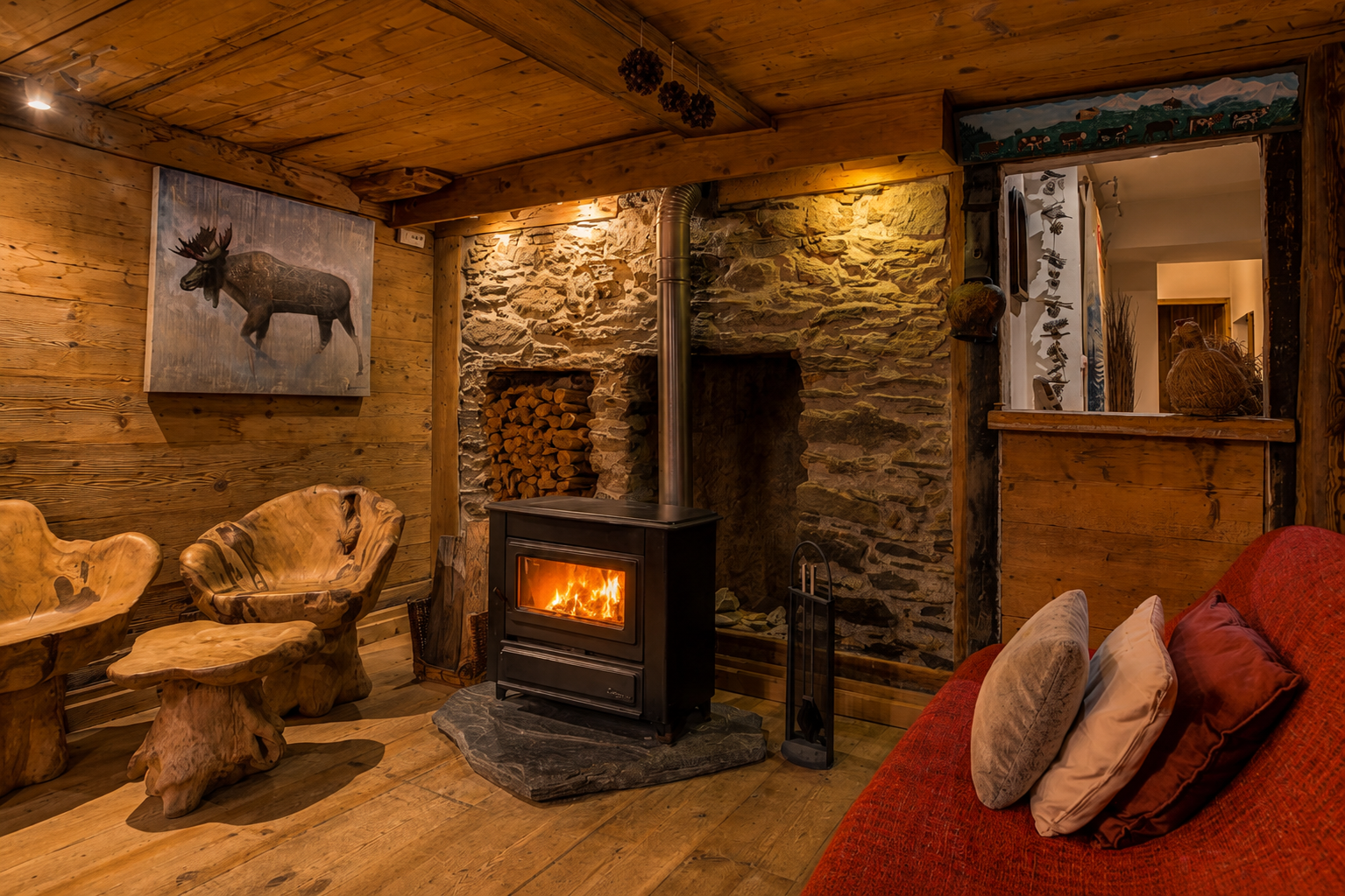 The living area in Chalet Chalupa