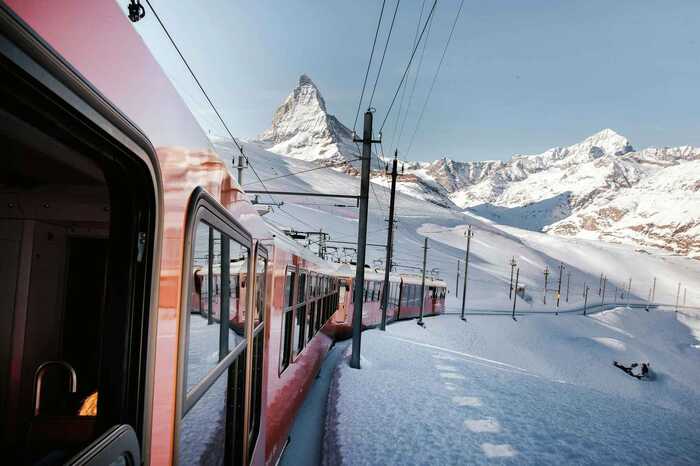 A train near the Matterhorn