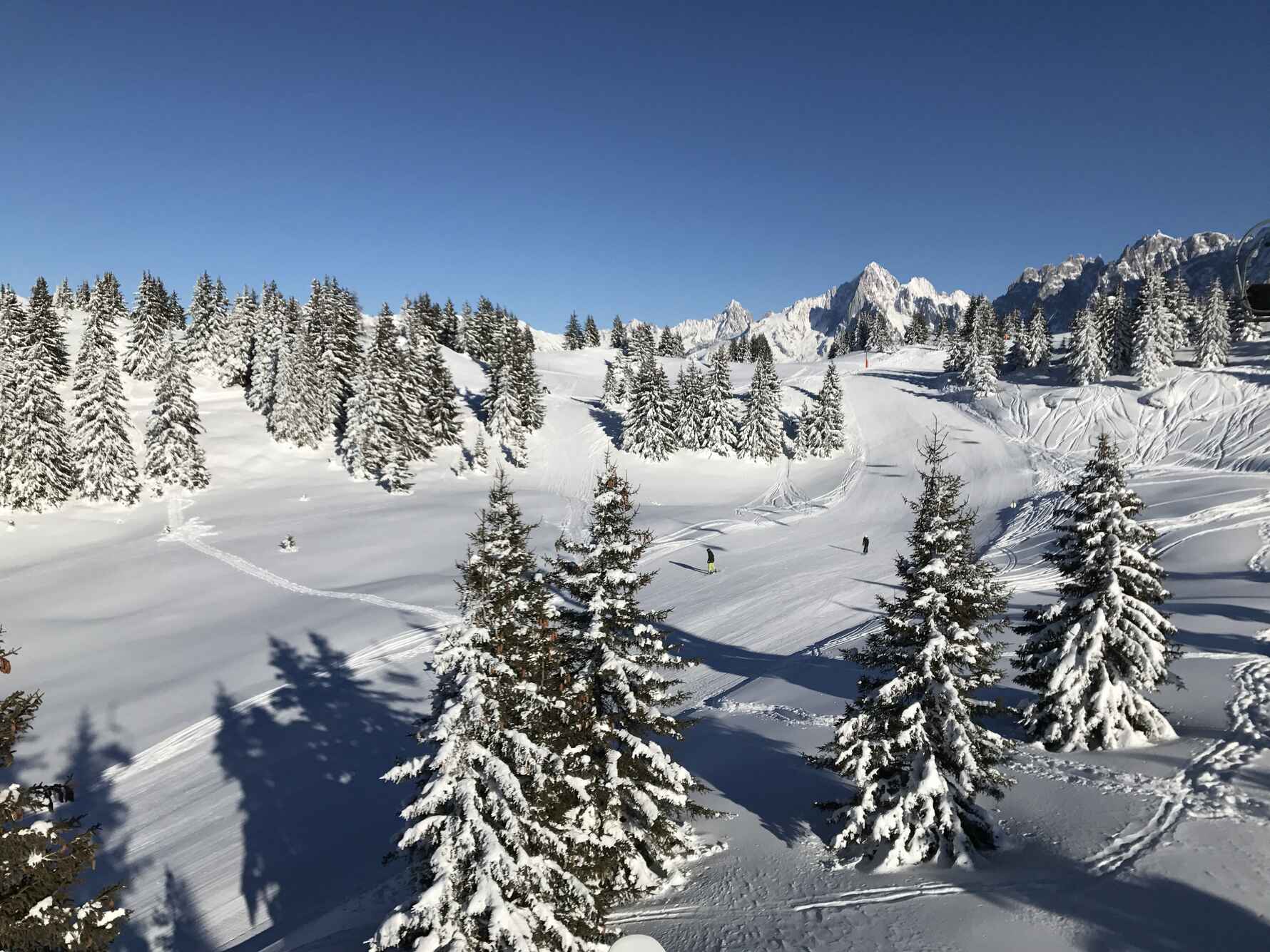 A piste in the Les Houches ski area